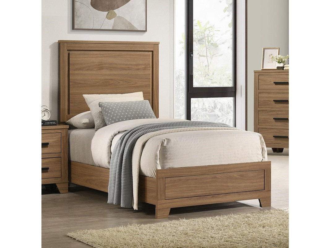 Panelli Walnut Twin Bed - Ornate Home