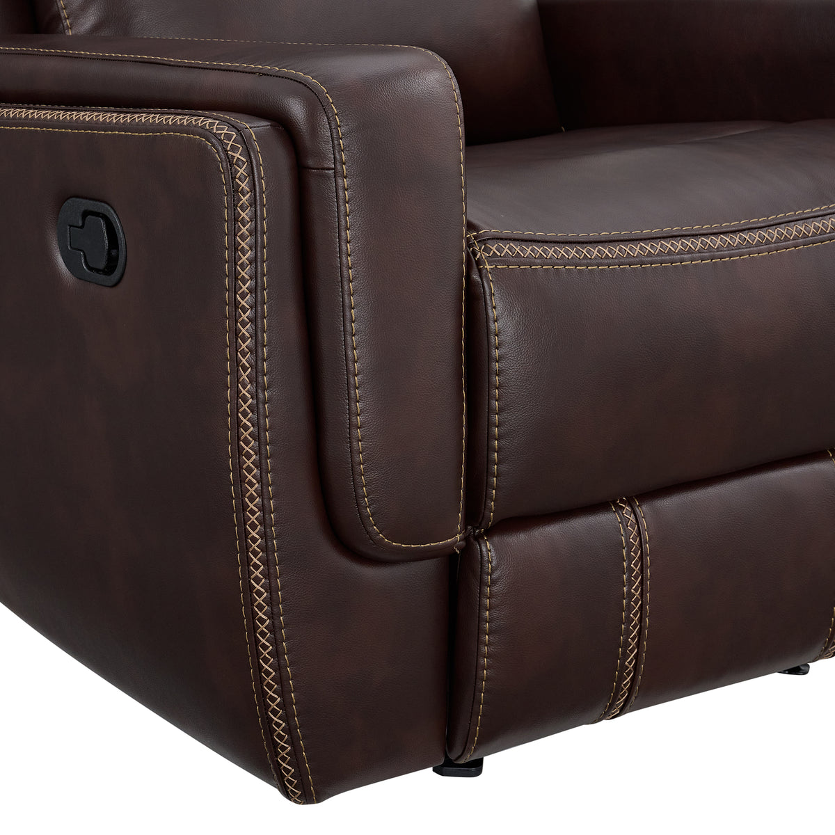 Panther Neono Brown Motion Loveseat with Console - Ornate Home