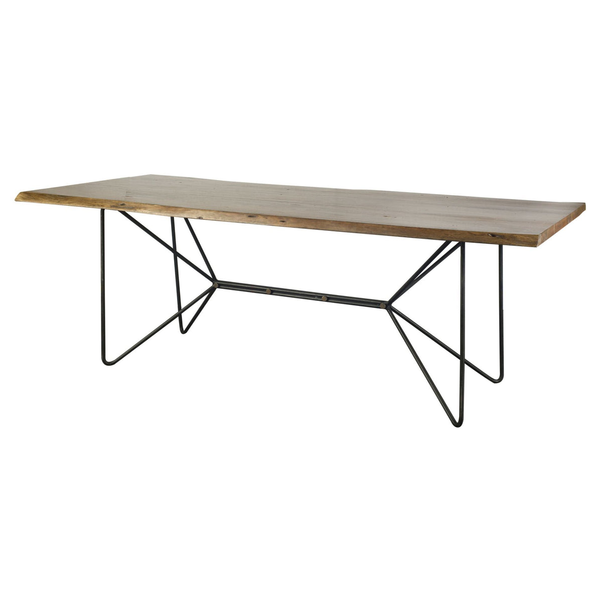 Papillion Natural/Black Rectangular Dining Table - Ornate Home