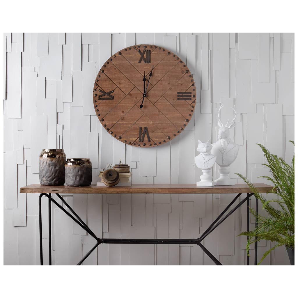 Papillion Natural Solid Wood and Iron Console Table - Ornate Home