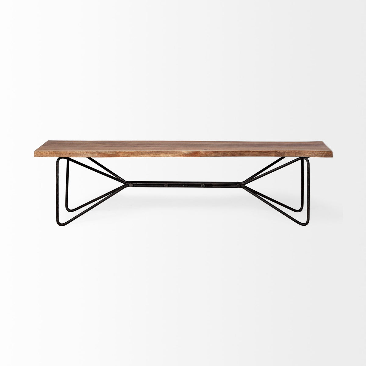 Papillion Natural Solid Wood and Iron Dining Bench - Ornate Home