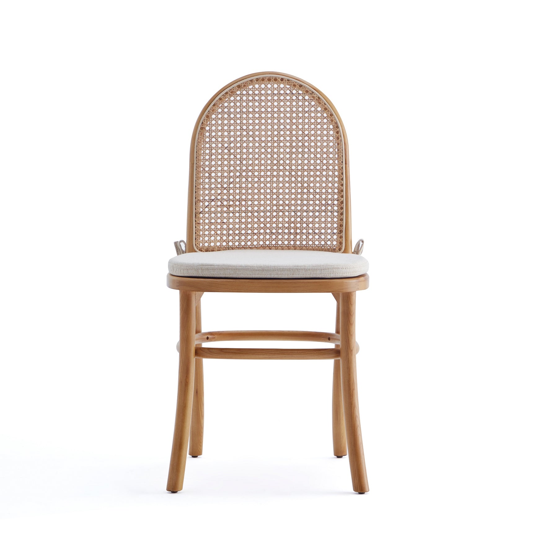 Paragon Dining Chair 1.0 with Cream Cushions in Nature and Cane (set of 2) - Ornate Home