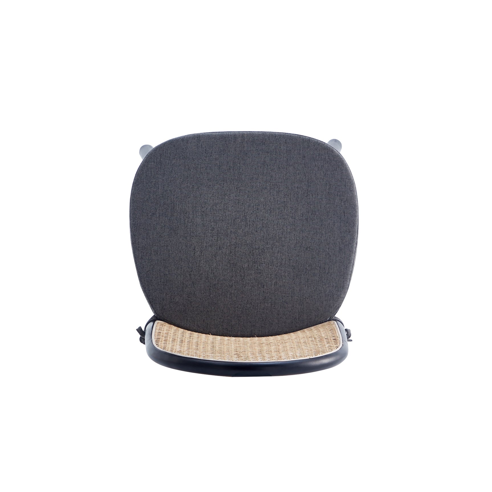 Paragon Dining Chair 1.0 with Grey Cushions in Black and Cane (set of 4) - Ornate Home