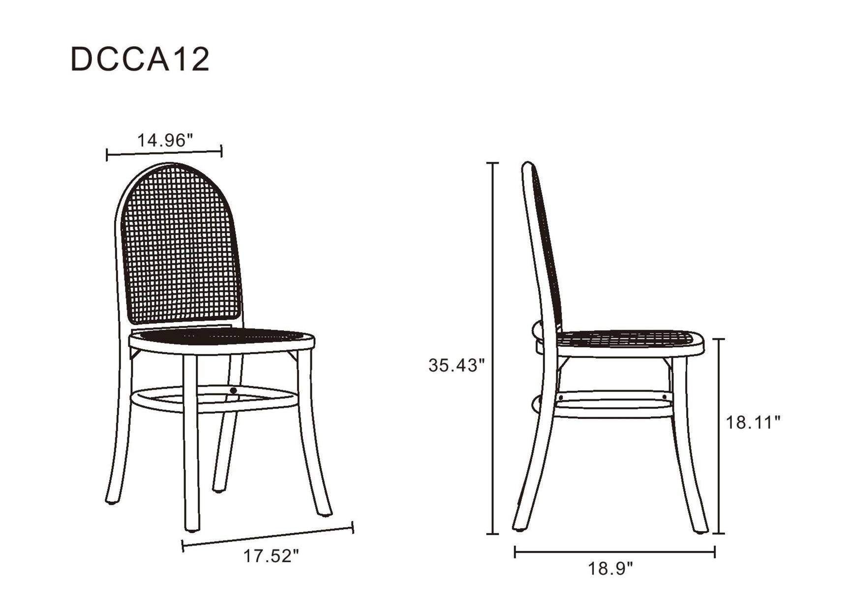 Paragon Dining Chair 2.0 in Nature and Cane (set of 4) - Ornate Home