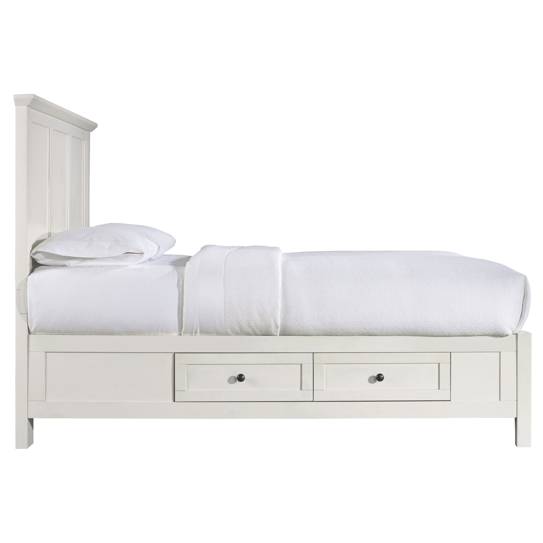 Paragon Four Drawer Wood Queen Storage Bed in White - Ornate Home