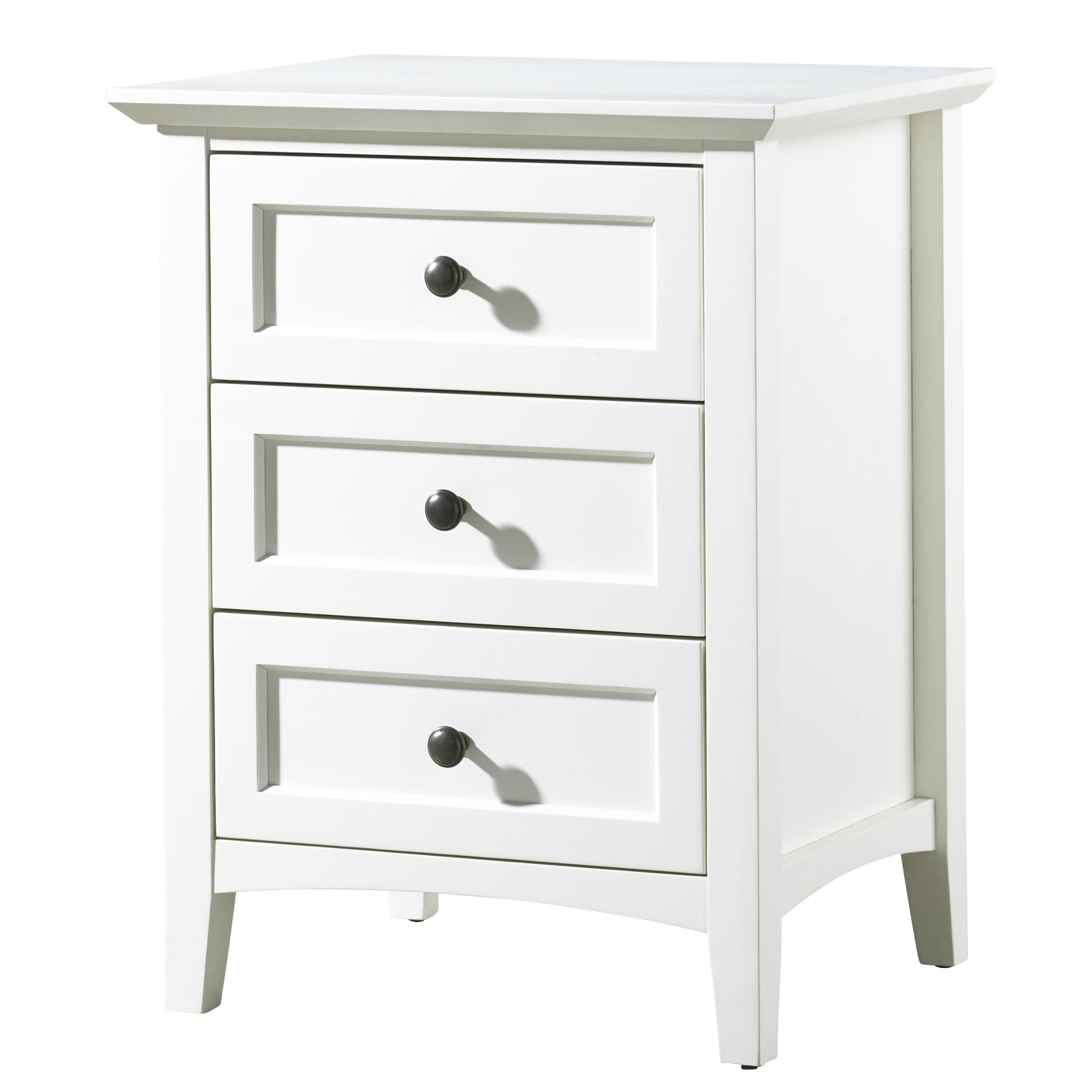 Paragon Three Drawer Nightstand in White - Ornate Home