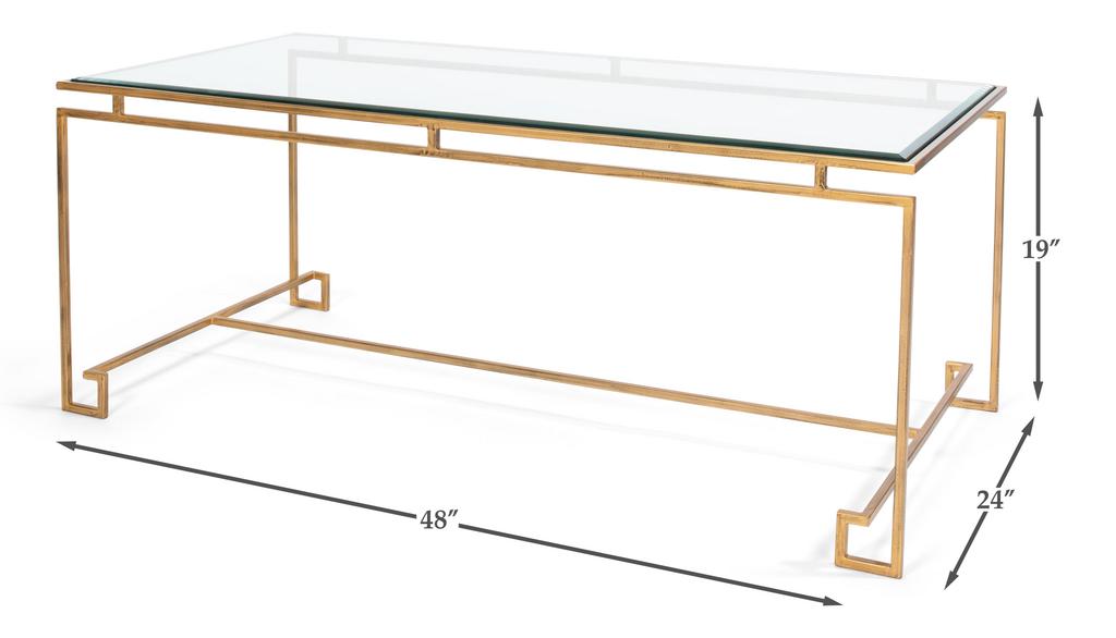 Parallel Lines Gold Coffee Table - Ornate Home