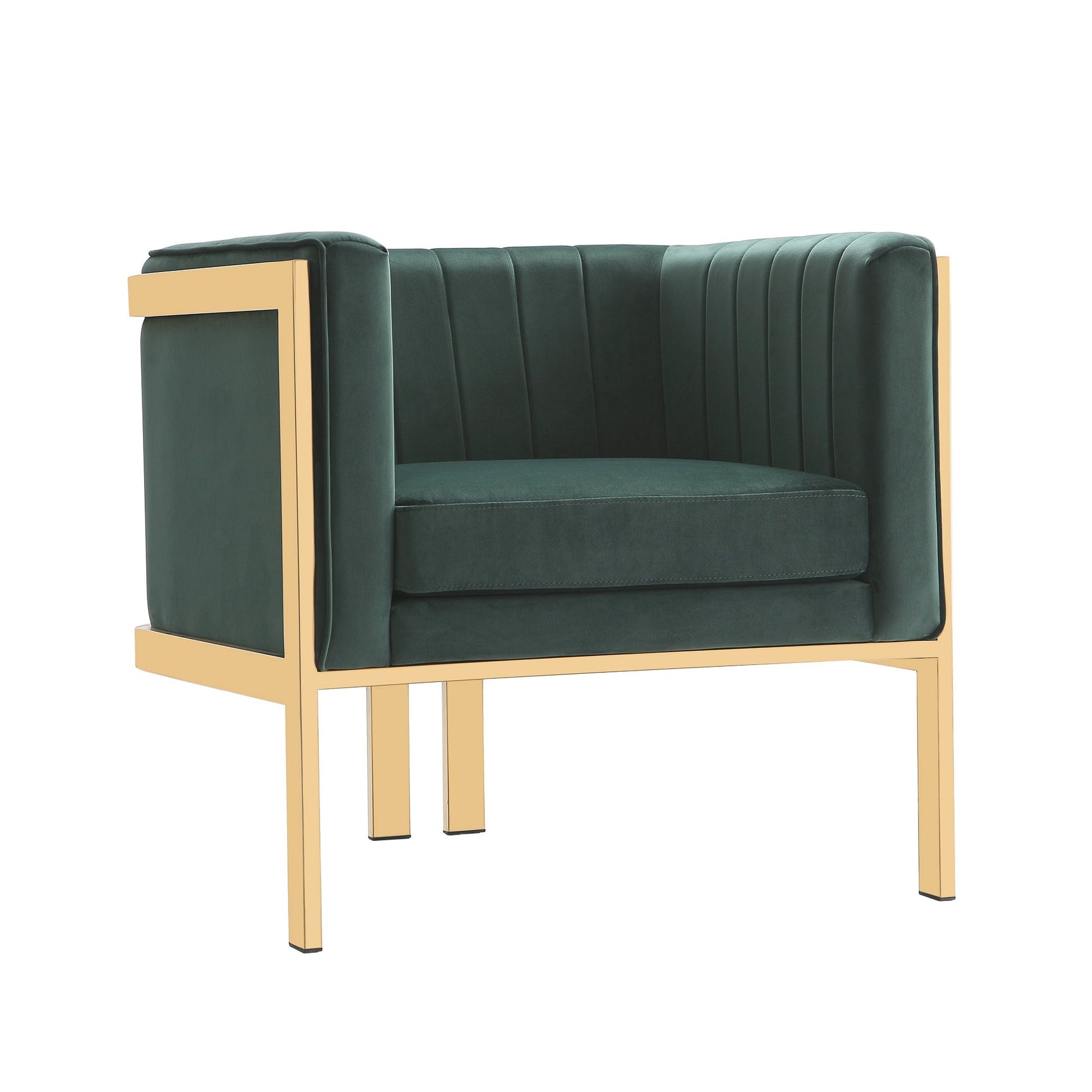 Paramount Accent Armchair in Forest Green and Polished Brass (set of 2) - Ornate Home