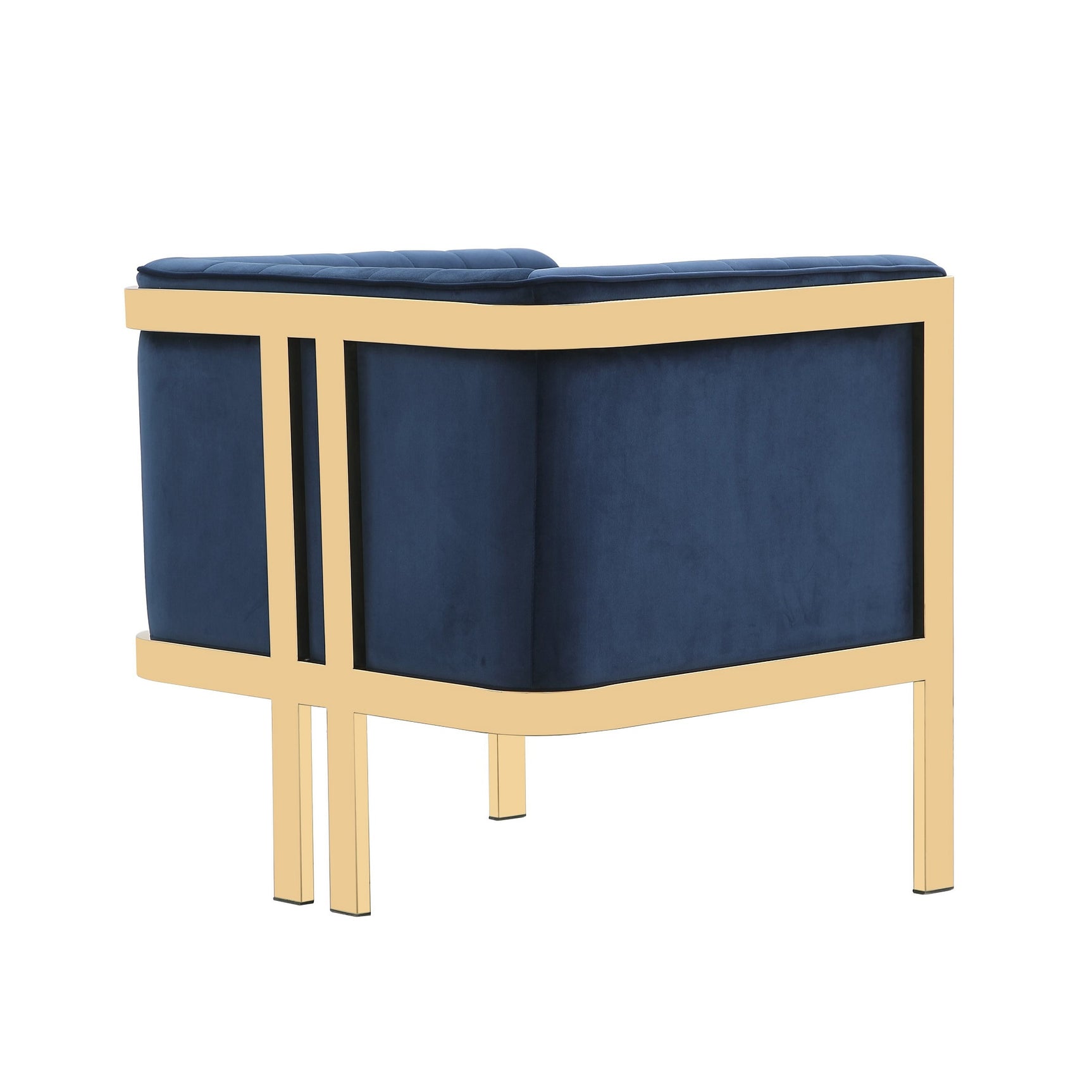 Paramount Accent Armchair in Royal Blue and Polished Brass - Ornate Home