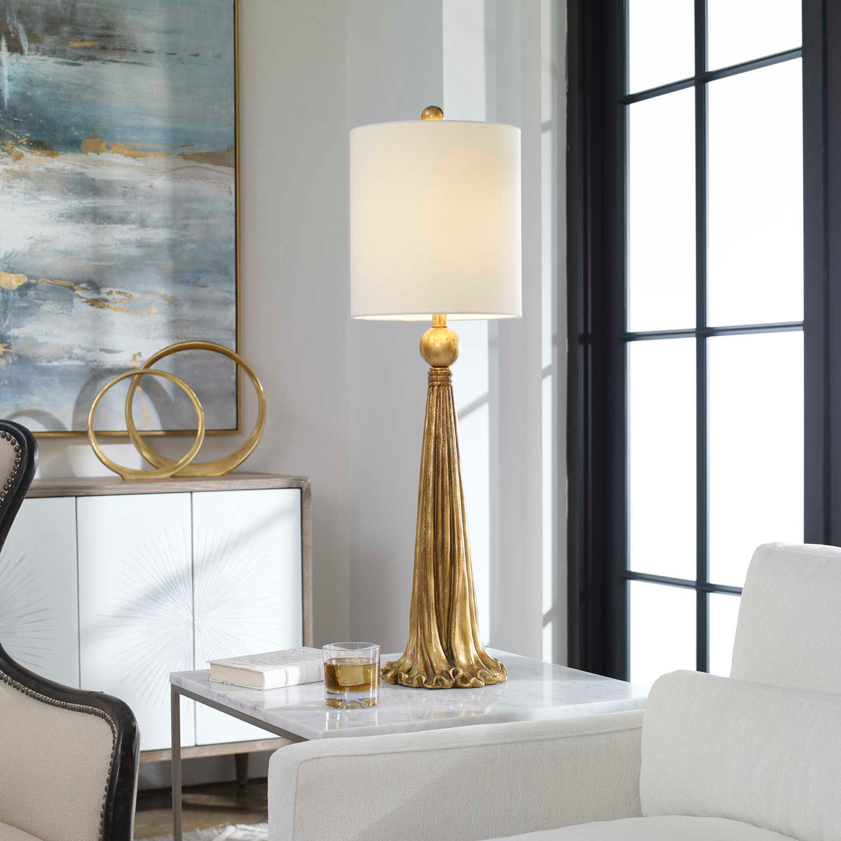 Paravani Metallic Gold Lamp - Ornate Home