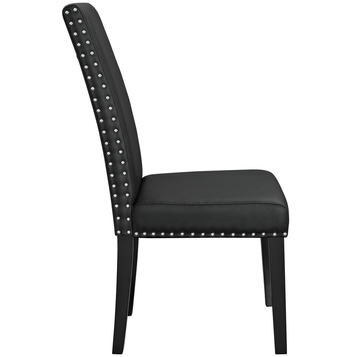Parcel Black Dining Faux Leather Side Chair - Ornate Home