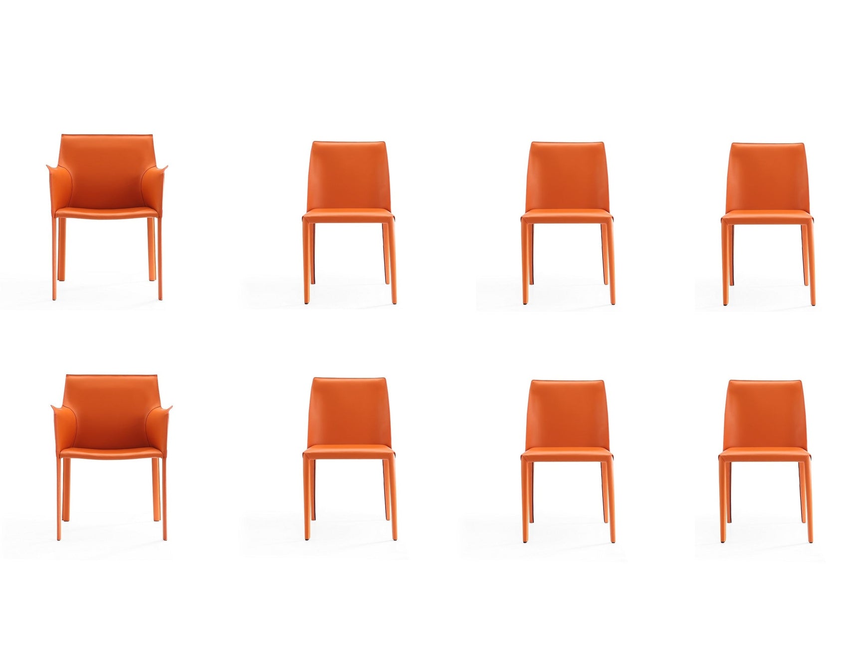 Paris 8-Piece Dining Chairs in Coral - Ornate Home