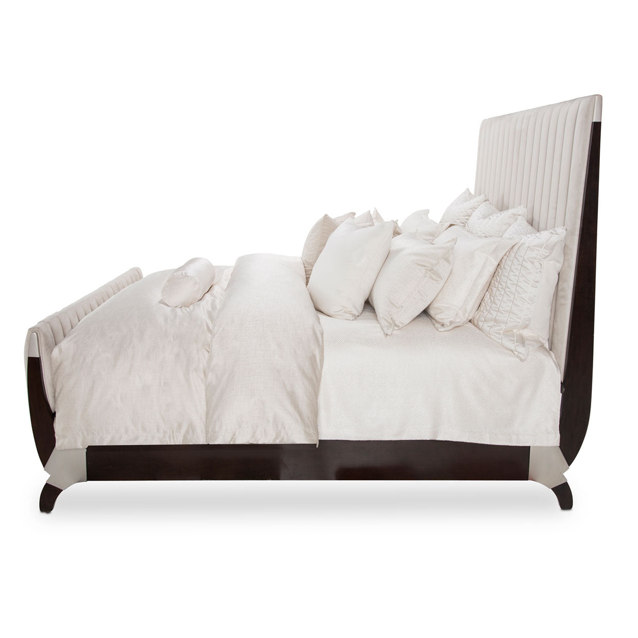Paris Chic Espresso/Doeskin Cal. King Sleigh Bed - Ornate Home