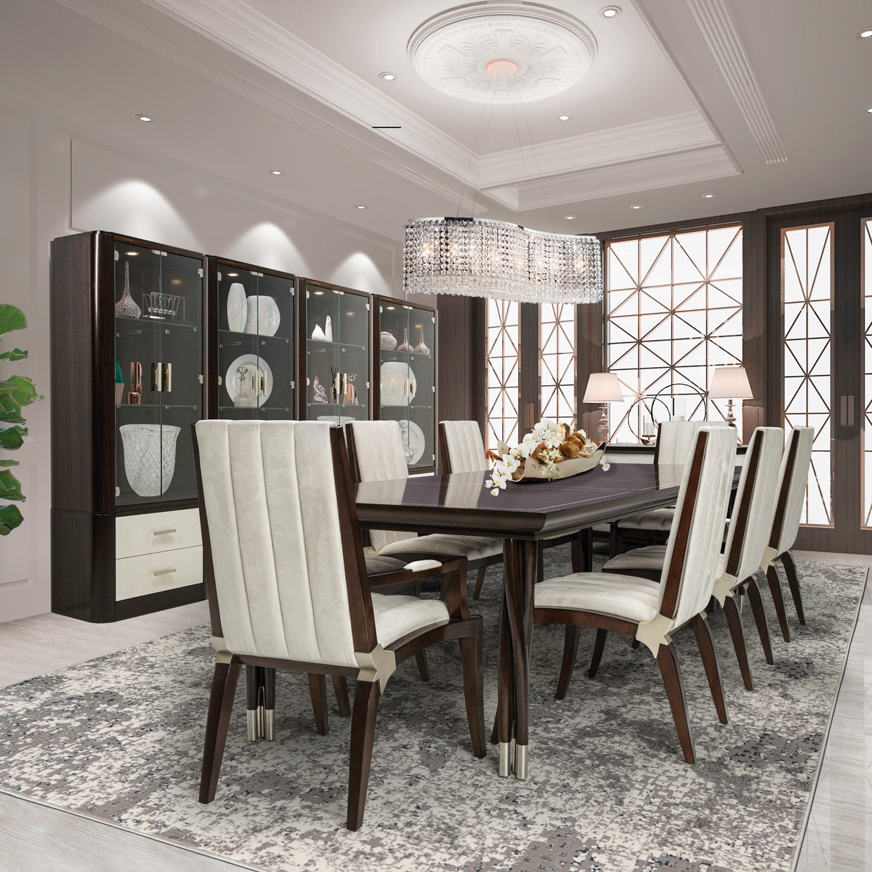 Paris Chic Espresso/Doeskin Dining Arm Chair - Ornate Home