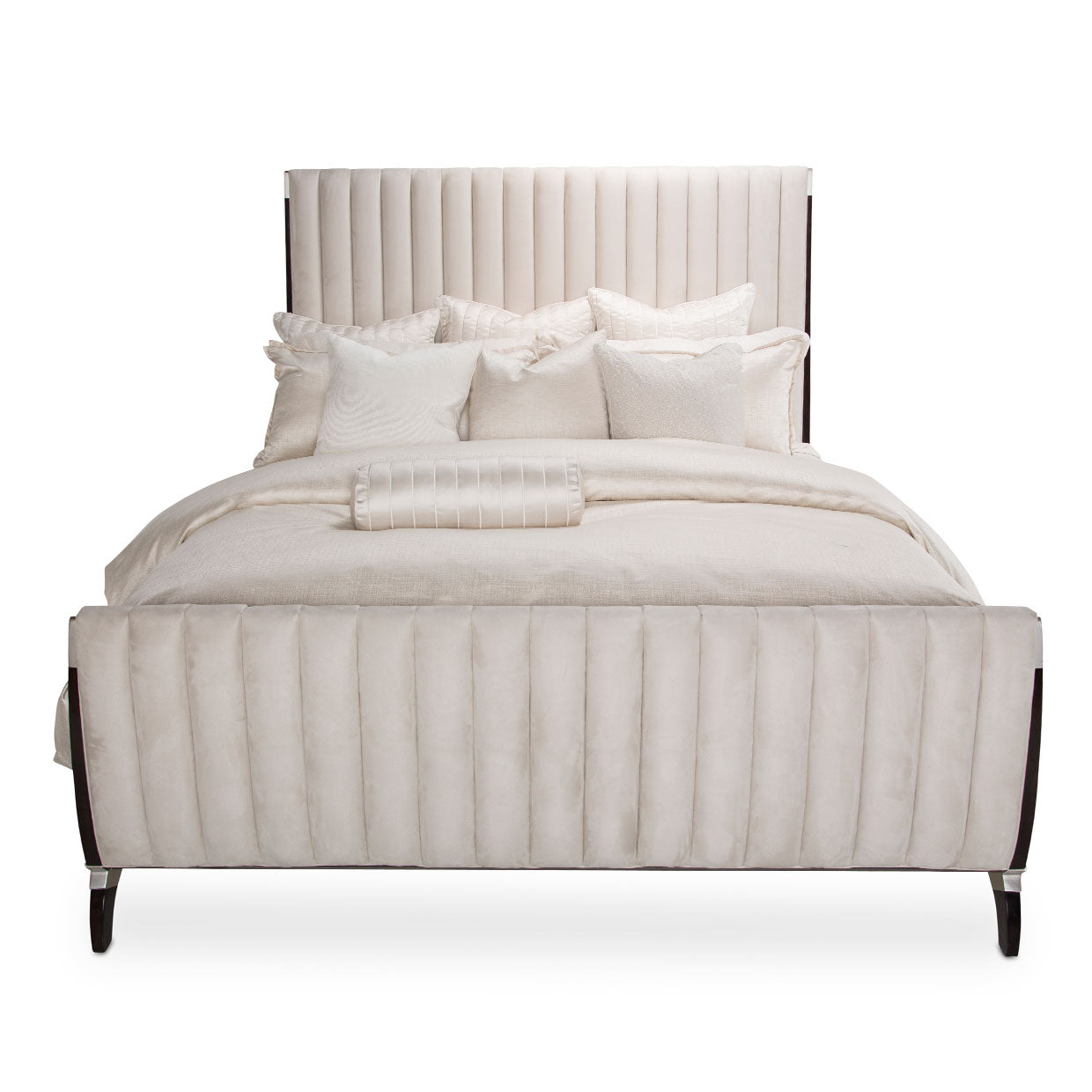 Paris Chic Espresso/Doeskin Eastern King Sleigh Bed - Ornate Home