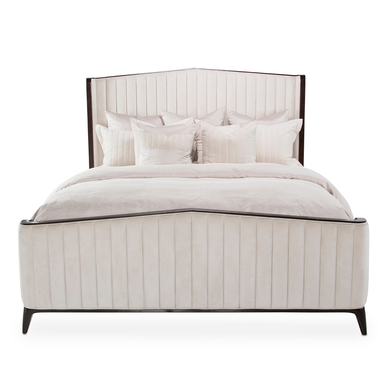 Paris Chic Espresso/Ivory Channel Tufted Panel Bed - Ornate Home