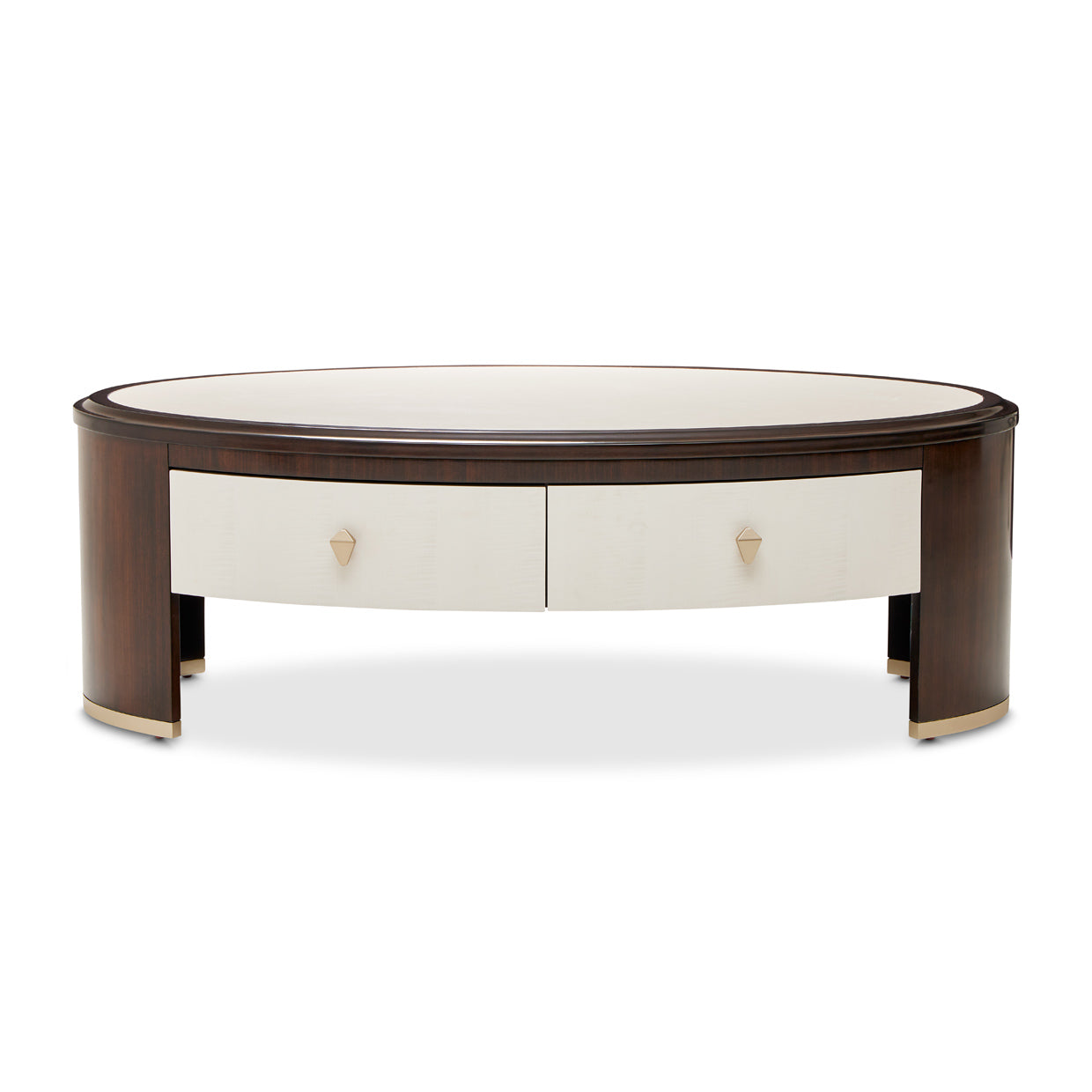 Paris Chic Espresso Oval Cocktail Table - Ornate Home