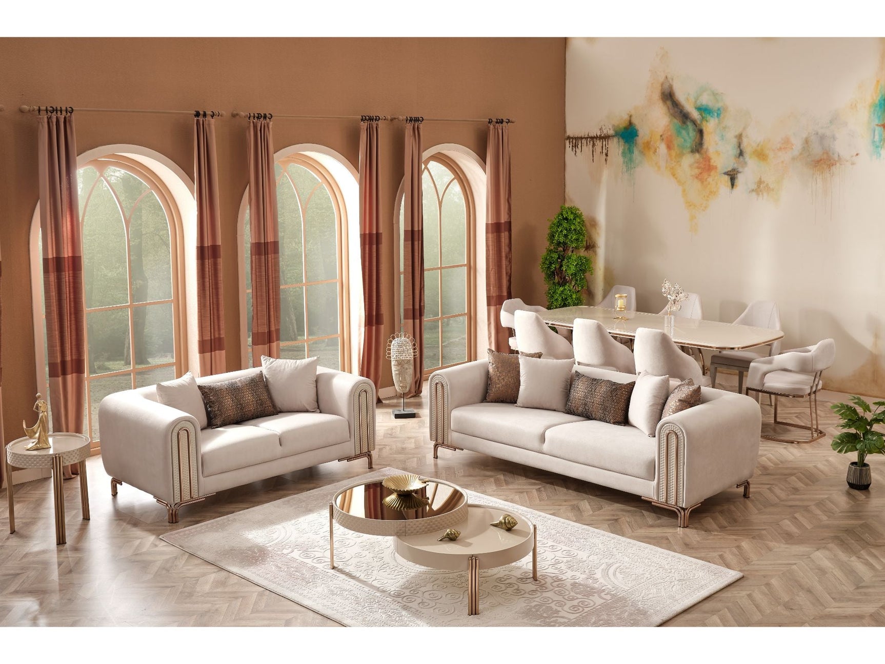 Paris Cream Living Room Set - Ornate Home