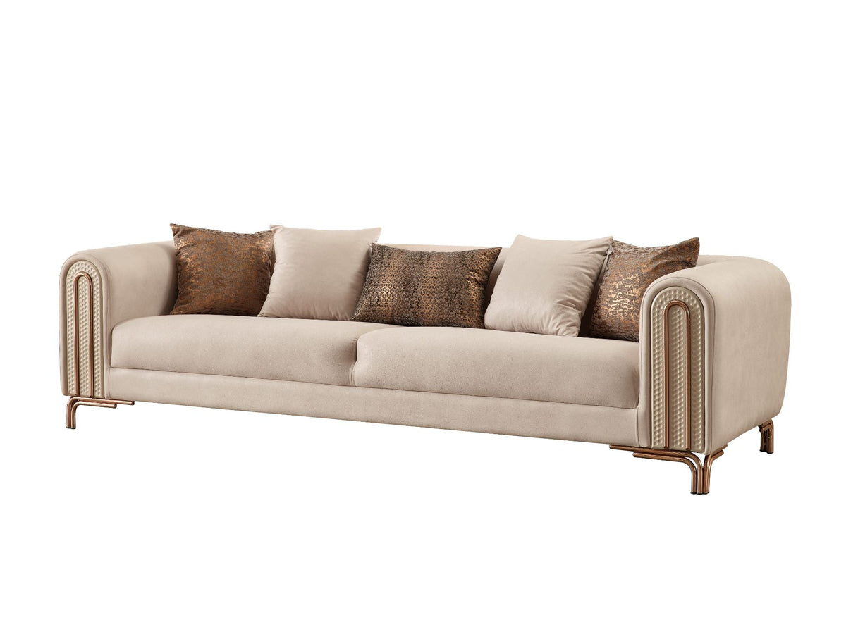 Paris Cream Stationary 4 Seat Sofa - Ornate Home