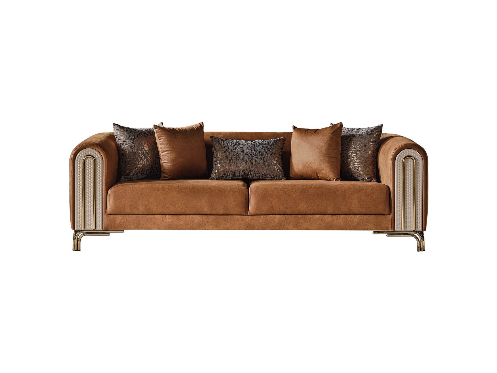 Paris Brown Stationary Sofa