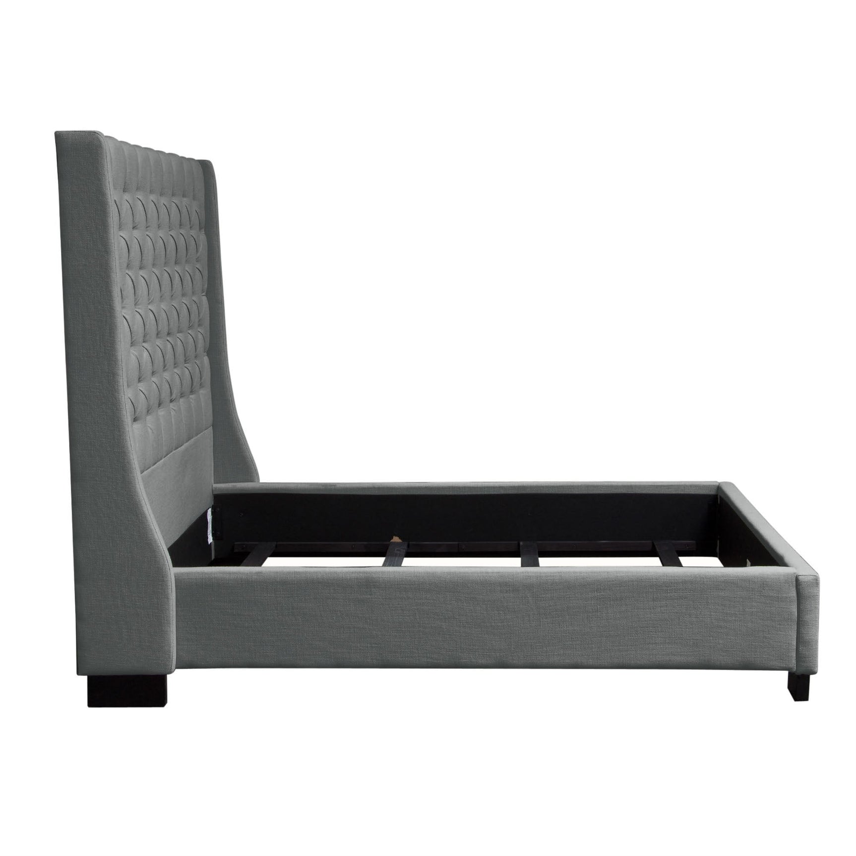 Park Avenue Grey Eastern King Tufted Bed - Ornate Home