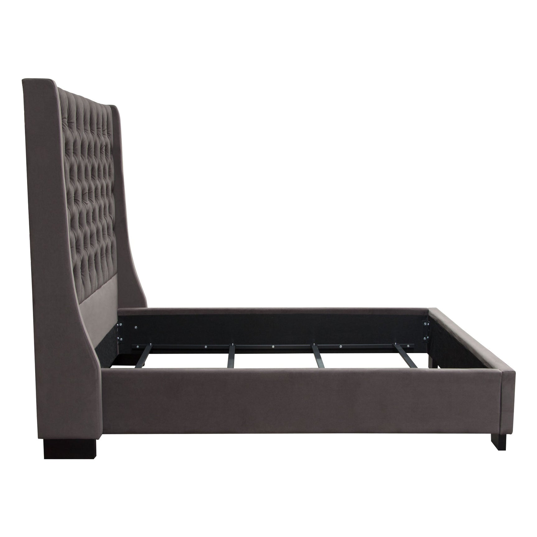 Park Avenue Smoke Grey Queen Tufted Bed - Ornate Home