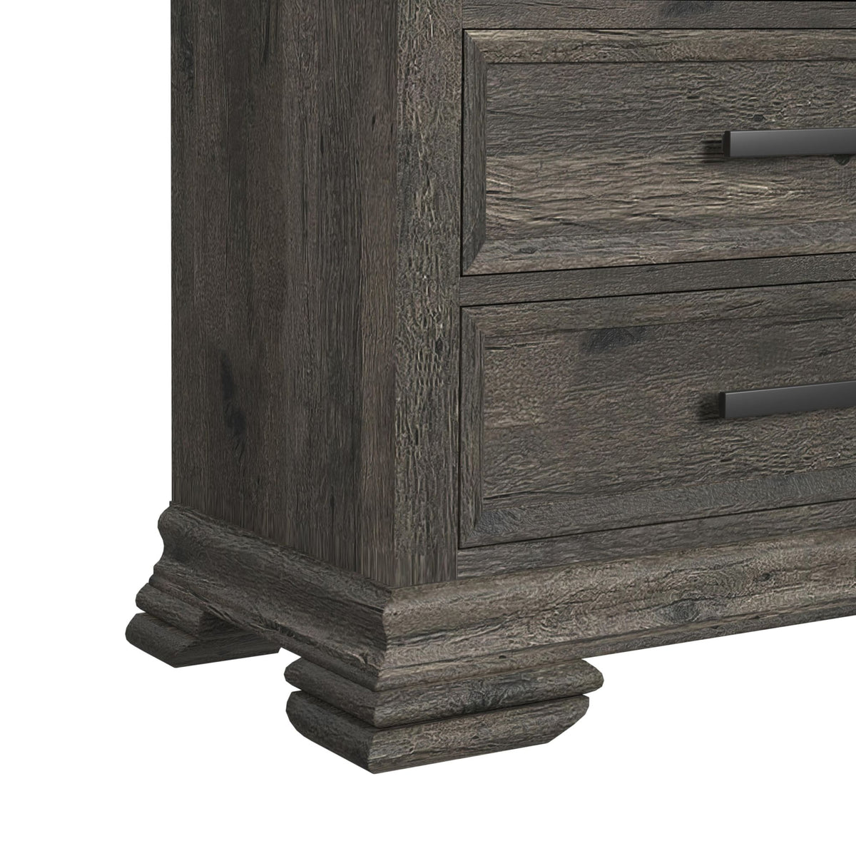 Park Ridge Charcoal 4-Piece Queen Sleigh Storage Bedroom Set with 2 Nightstands & Dresser - Ornate Home