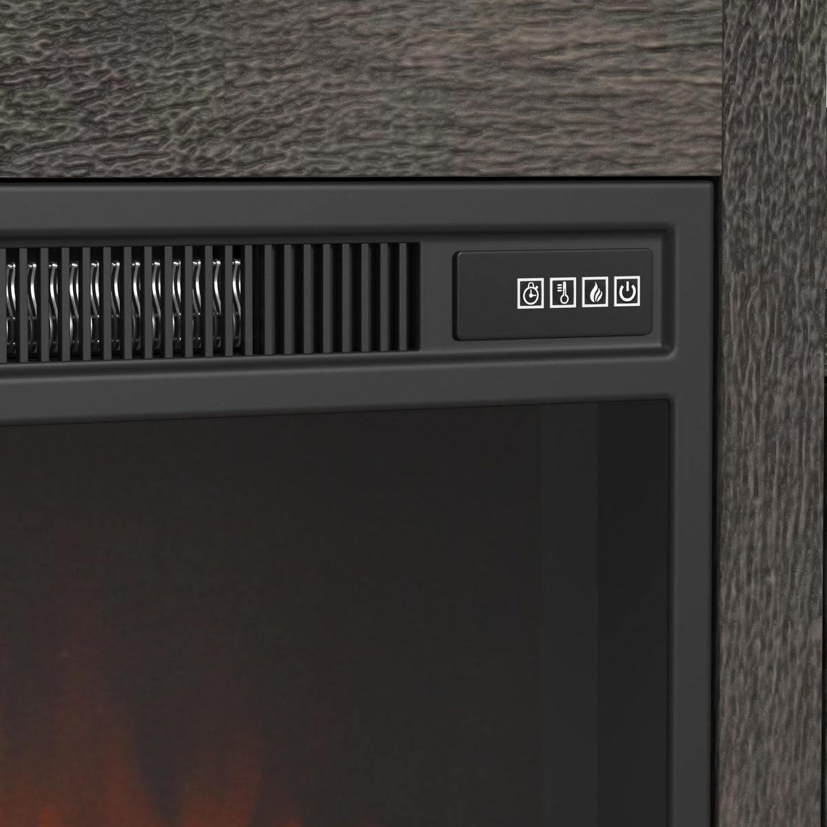 Park Ridge Charcoal 82'' TV Console with Fireplace Insert - Ornate Home