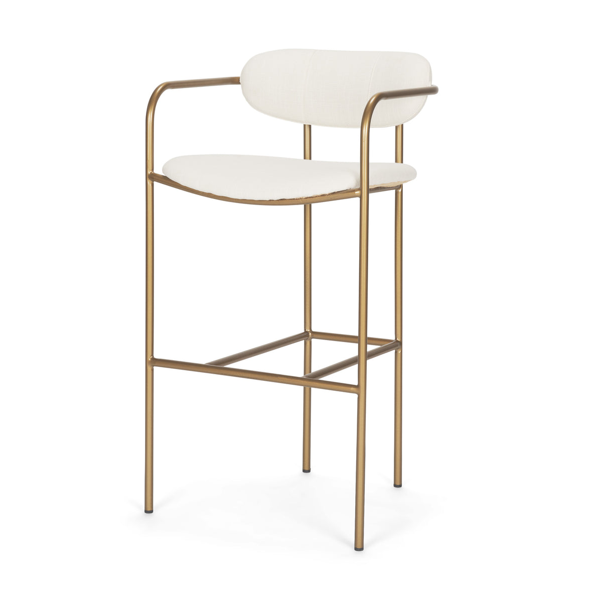 Parker Cream/Gold Fabric Seat Metal Bar Stool