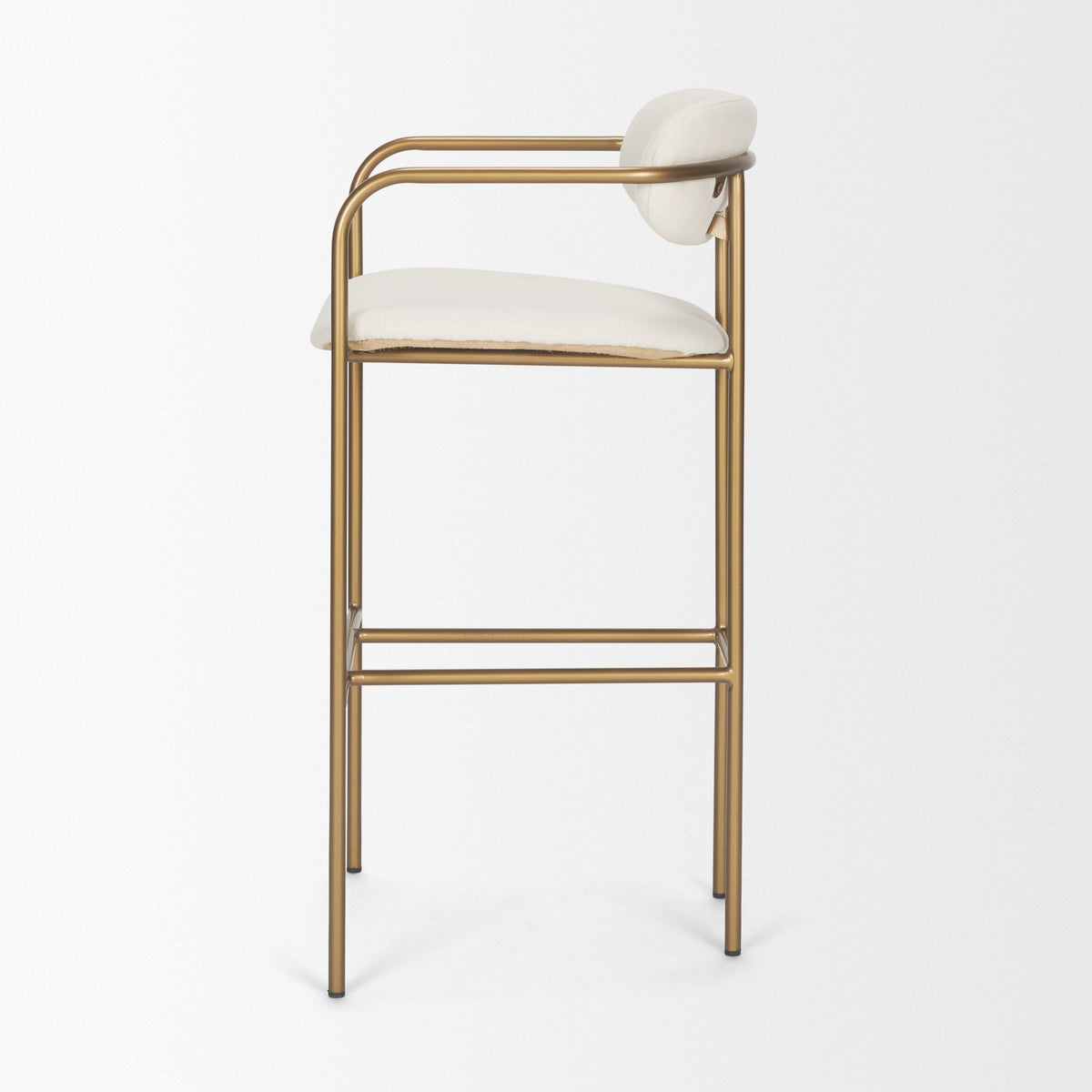 Parker Cream/Gold Fabric Seat Metal Bar Stool