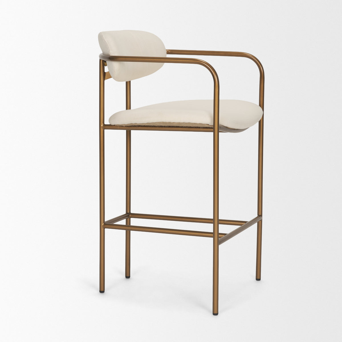 Parker Cream/Gold Fabric Seat Metal Counter Stool - Ornate Home