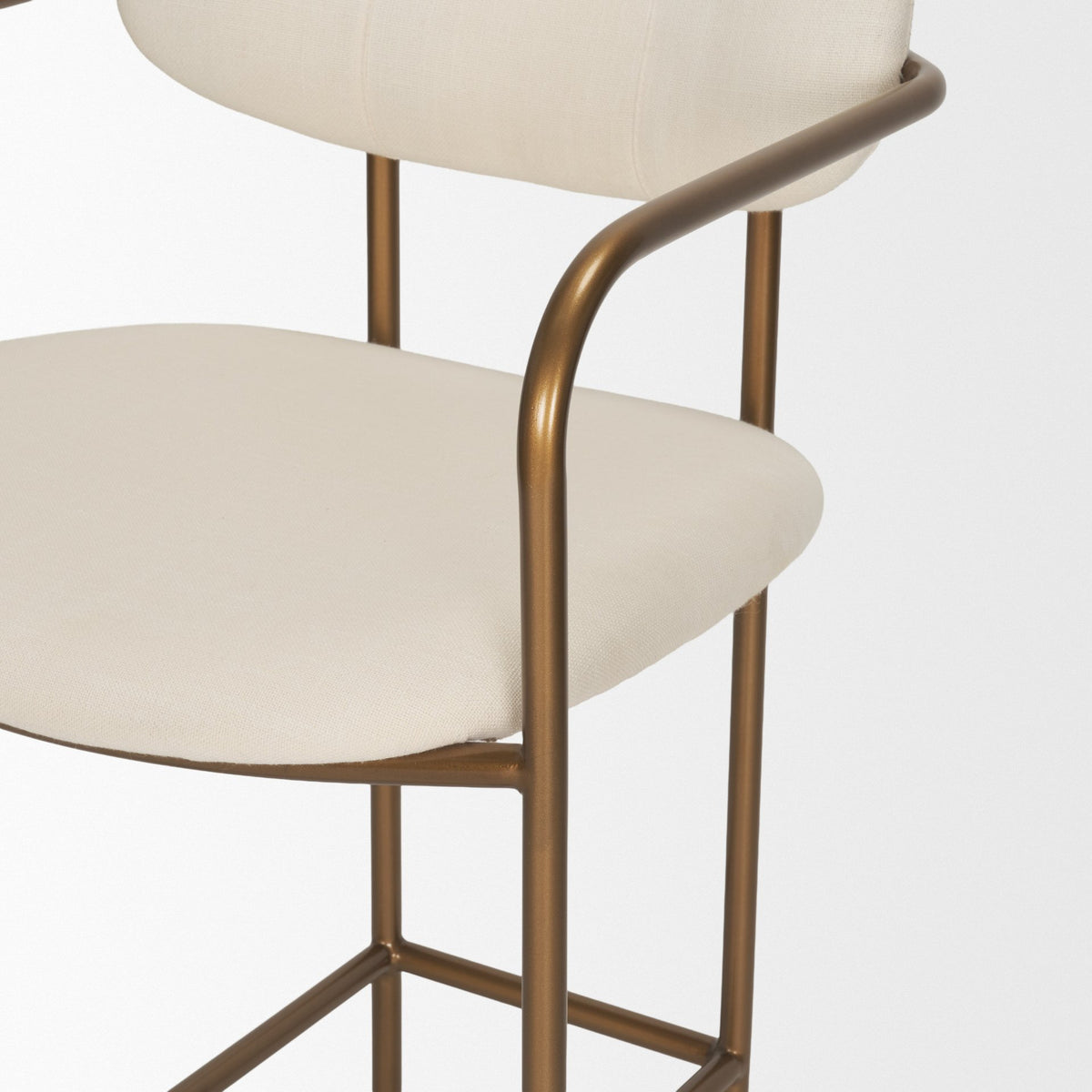 Parker Cream/Gold Fabric Seat Metal Counter Stool - Ornate Home