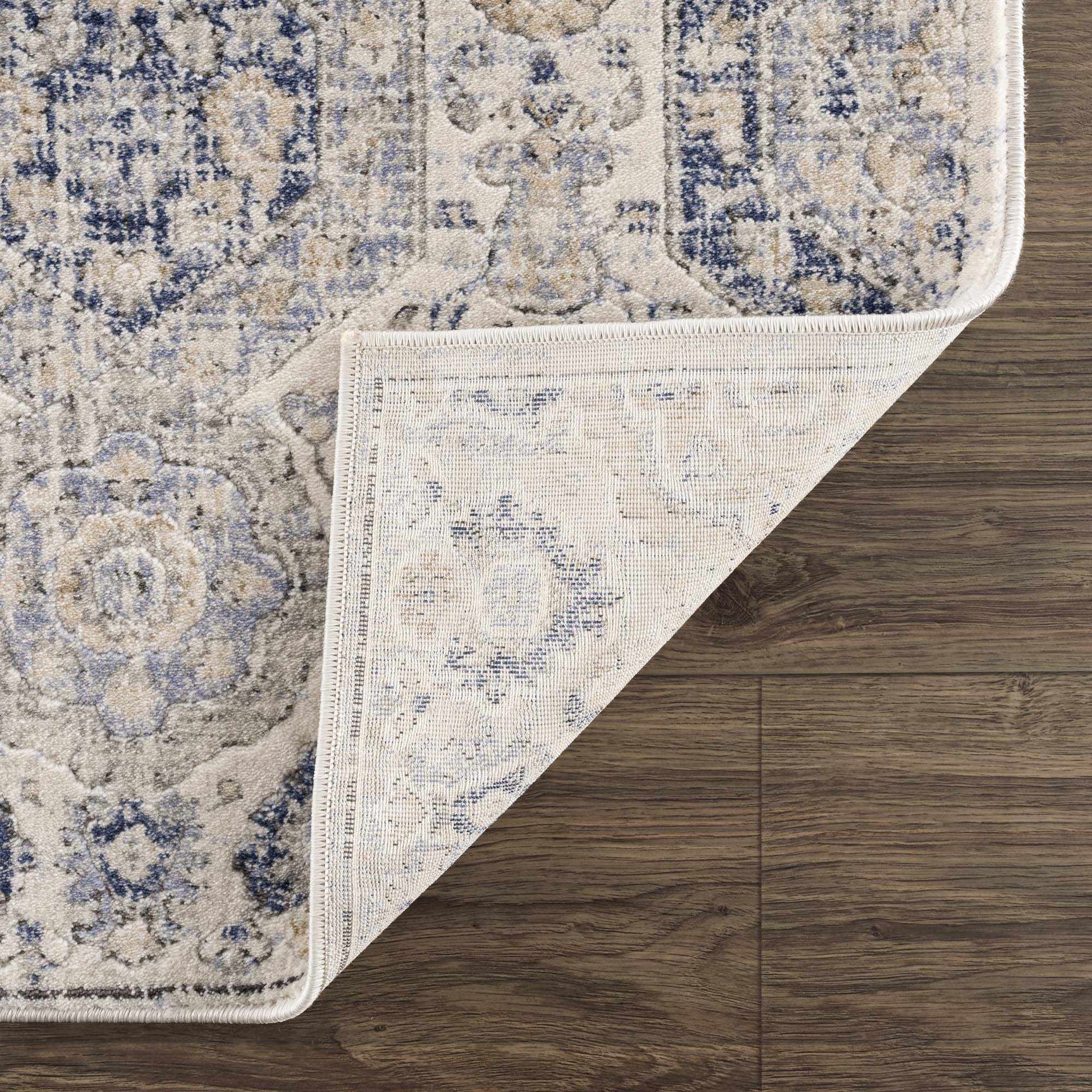 Parkerfield Cream & Blue Area Rug - Ornate Home