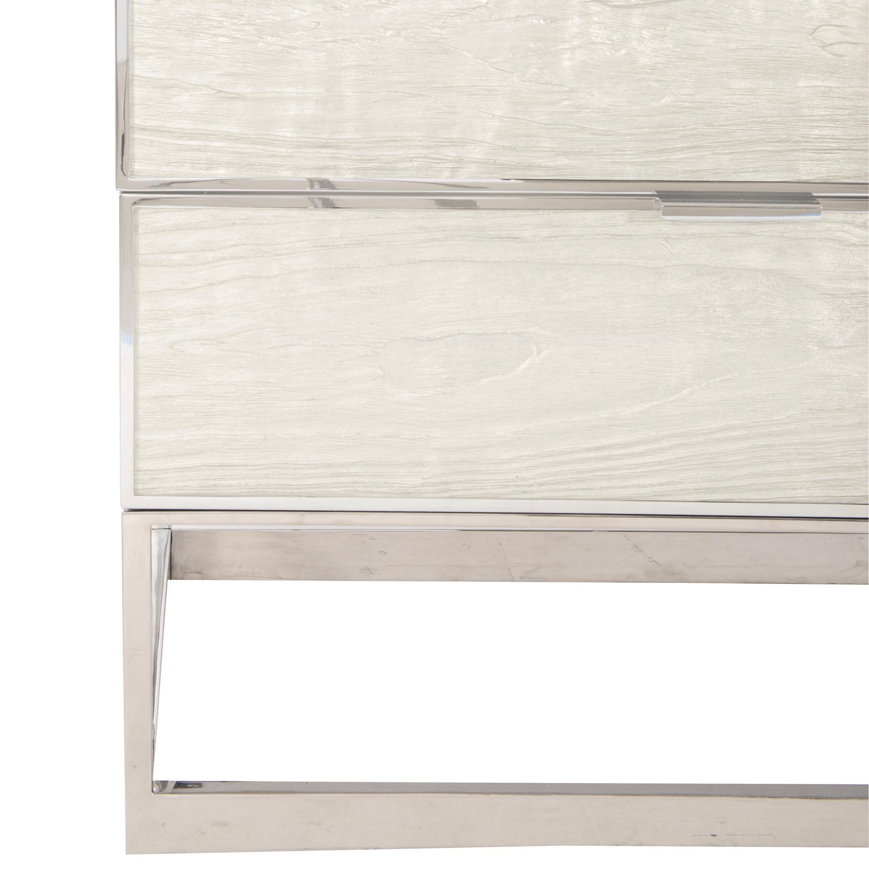 Parkhurst High Sheen White/Silver Leaf Dresser - Ornate Home