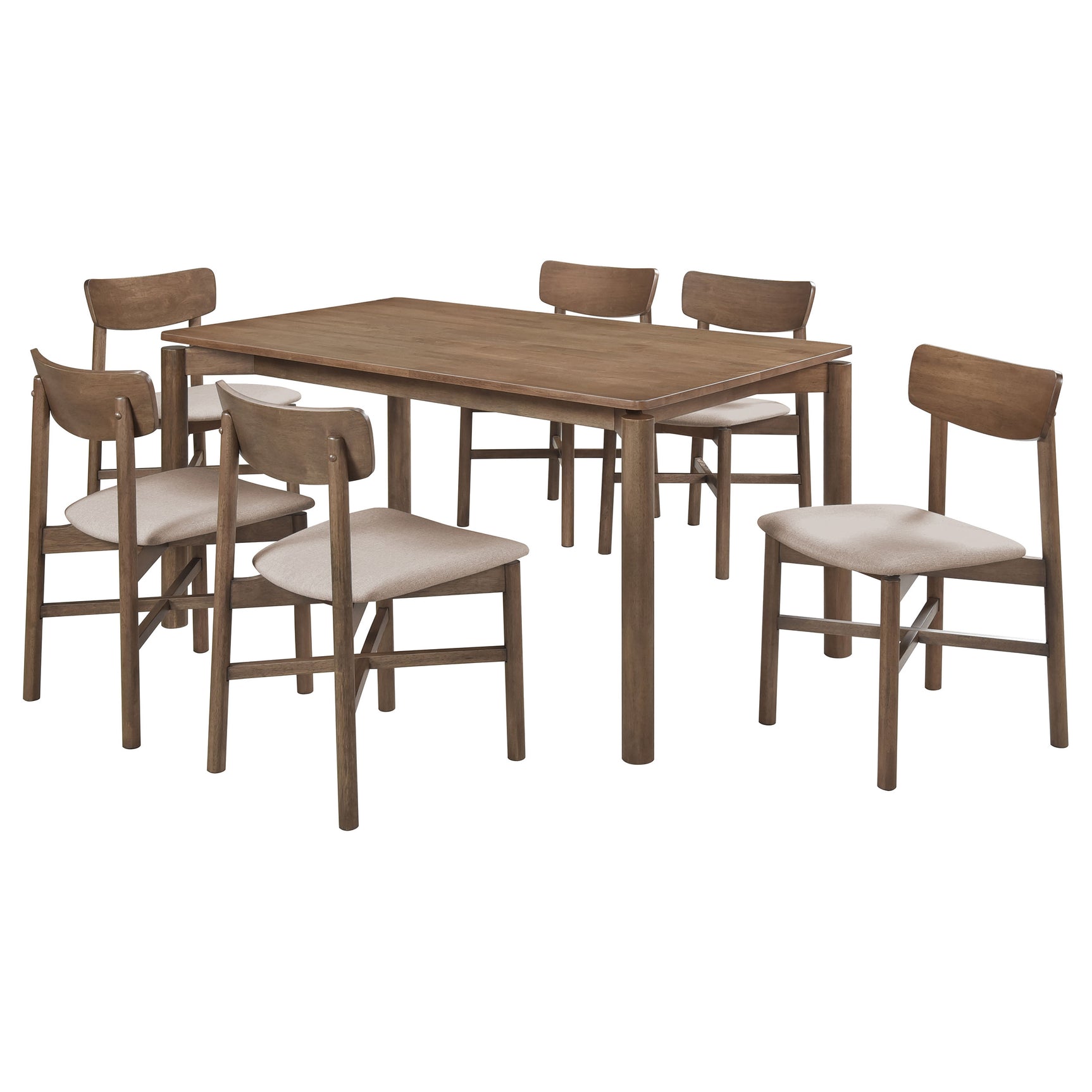 Parkridge Natural Walnut 7-piece Dining Room Set - Ornate Home