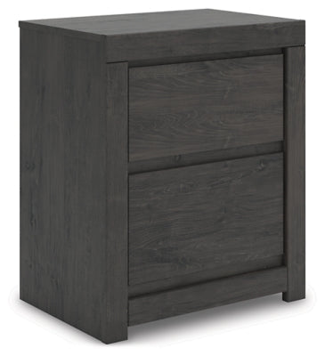 Parlayon Charcoal 23" 2 Drawer Charging Nightstand - Ornate Home