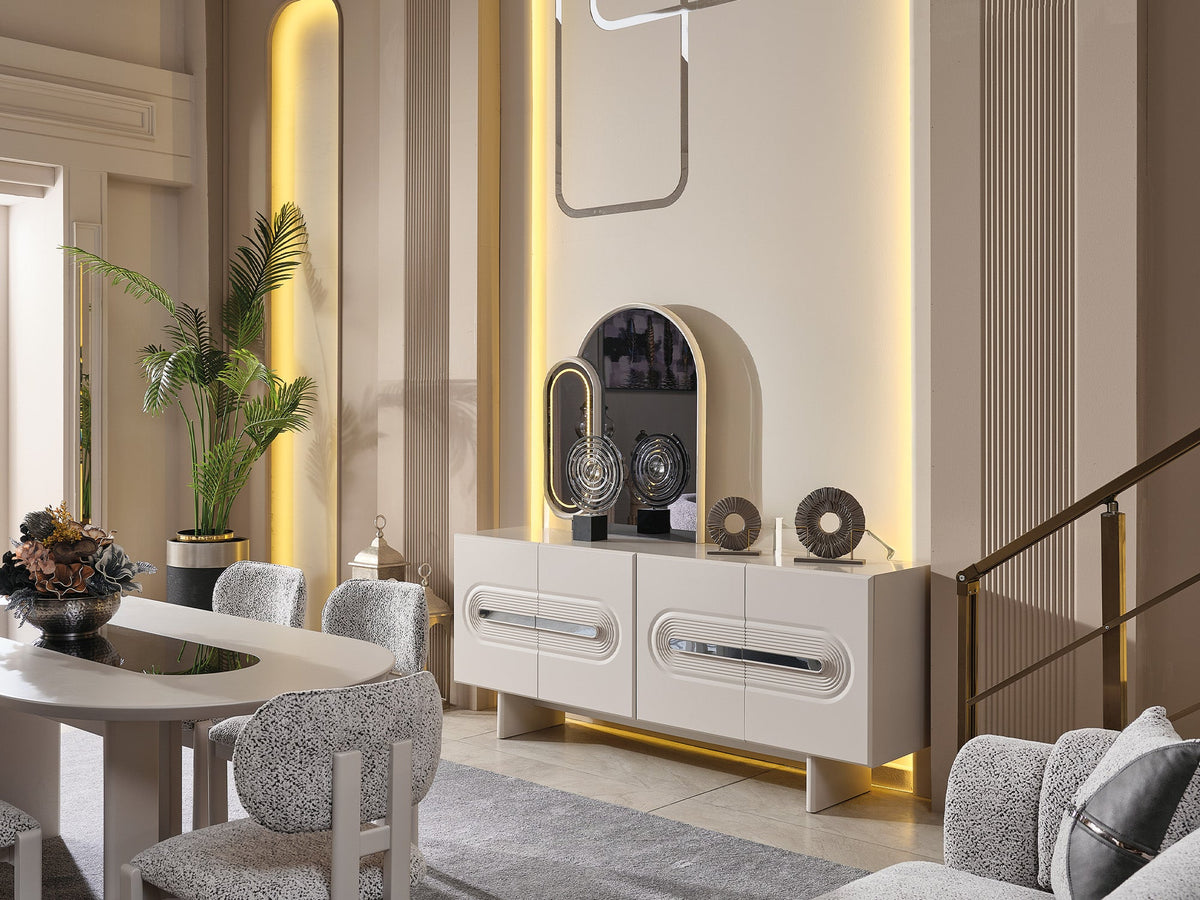 Parma Gray Consol With Mirror - Ornate Home