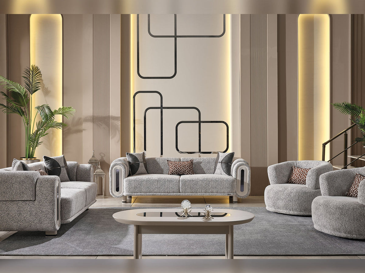 Parma Light Grey Convertible Sofa - Ornate Home