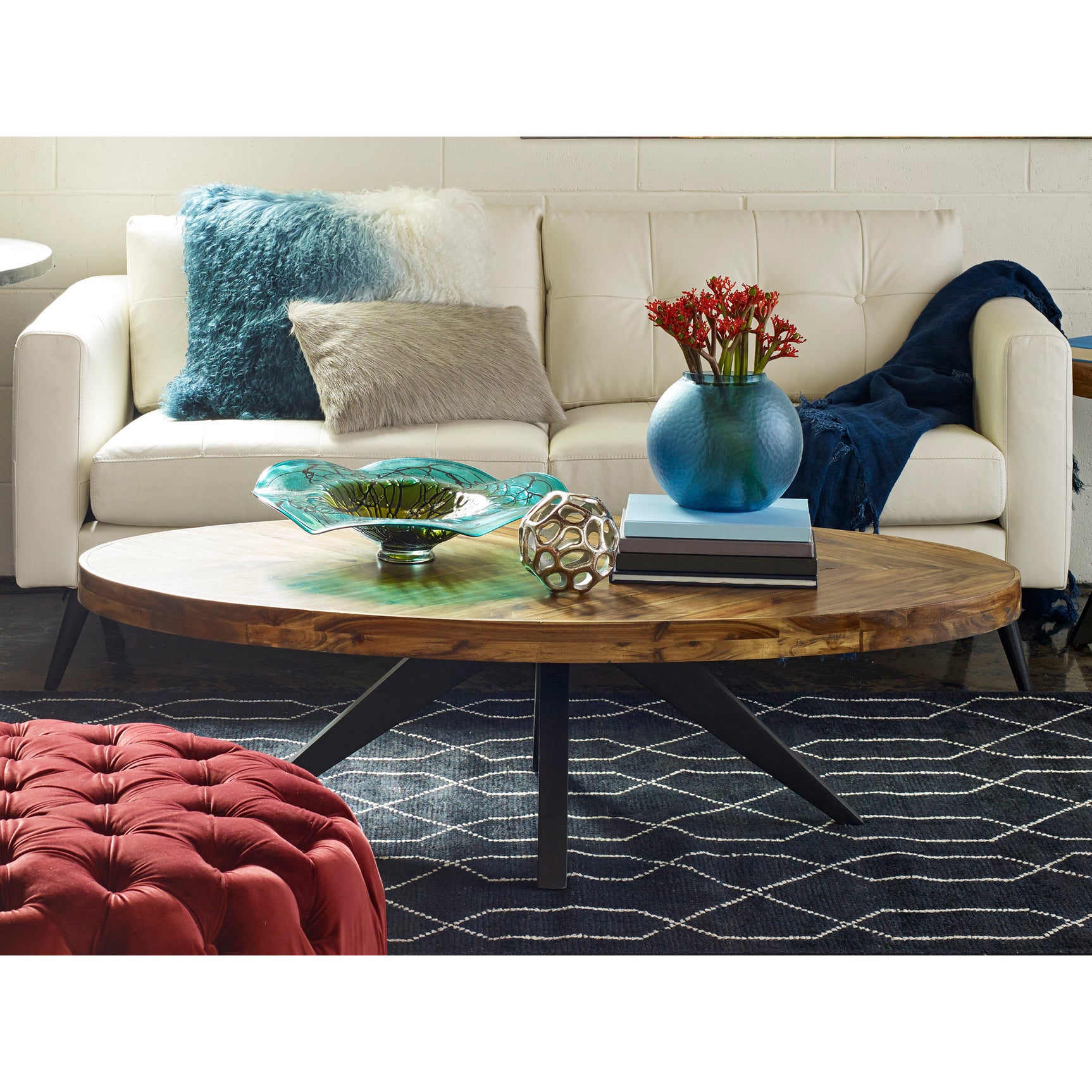 Parq Amber Oval Coffee Table - Ornate Home