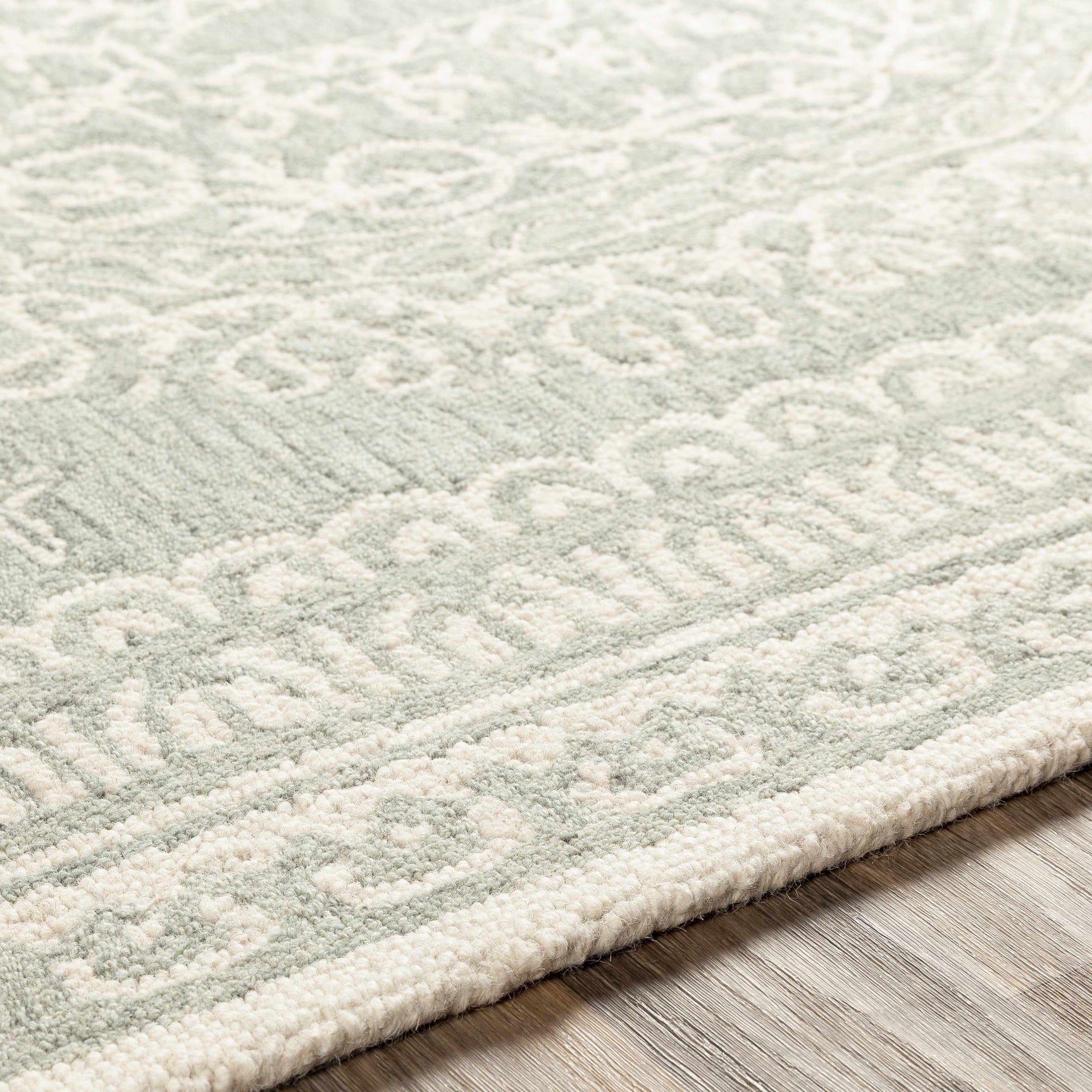 Parson Ivory/Sage Wool Area Rug - Ornate Home