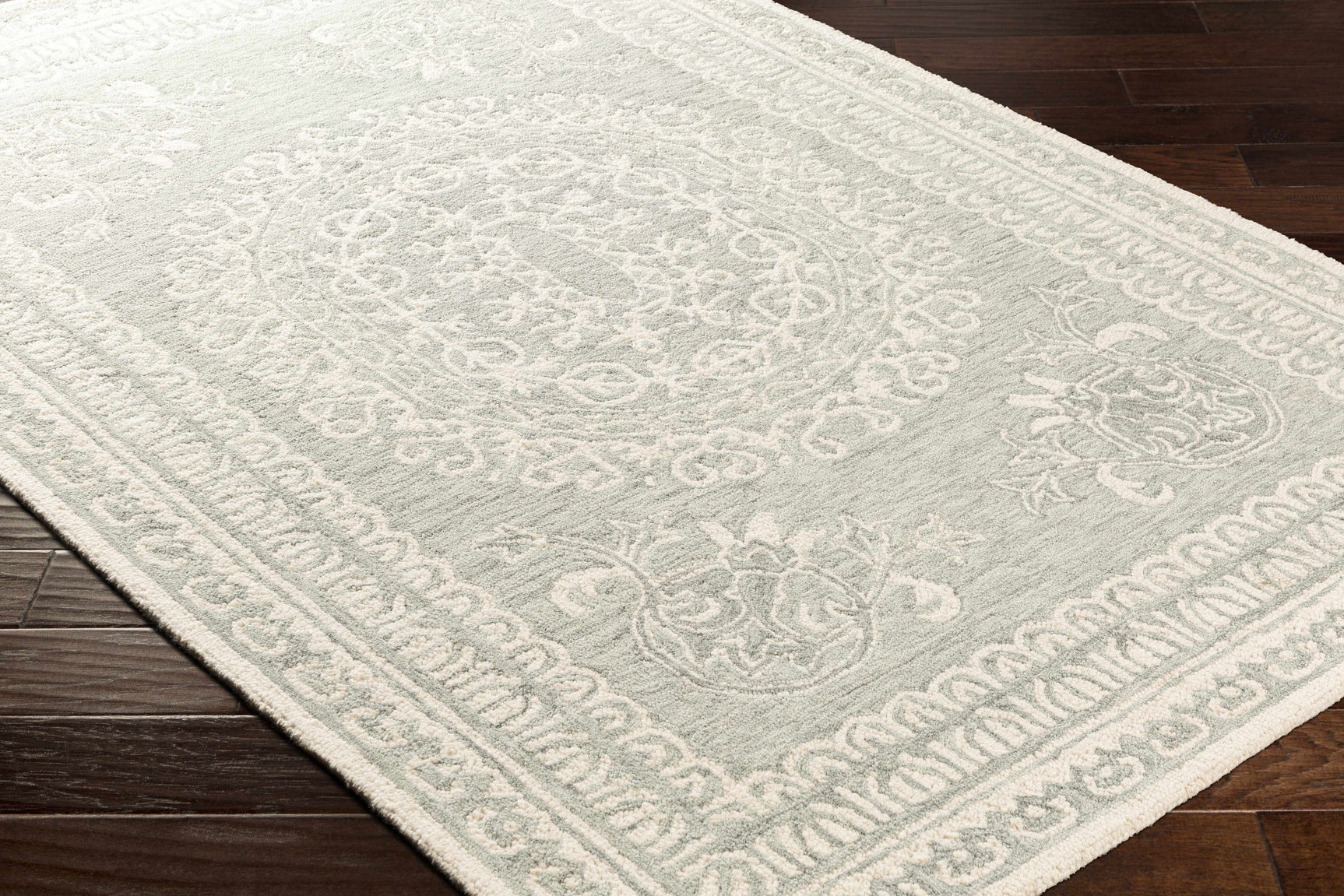 Parson Ivory/Sage Wool Area Rug - Ornate Home