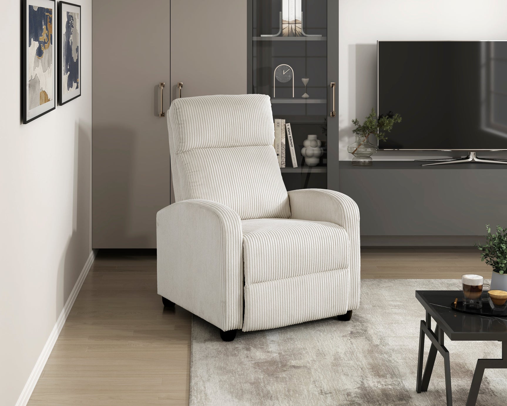 Parsons Beige Reclining Chair - Ornate Home