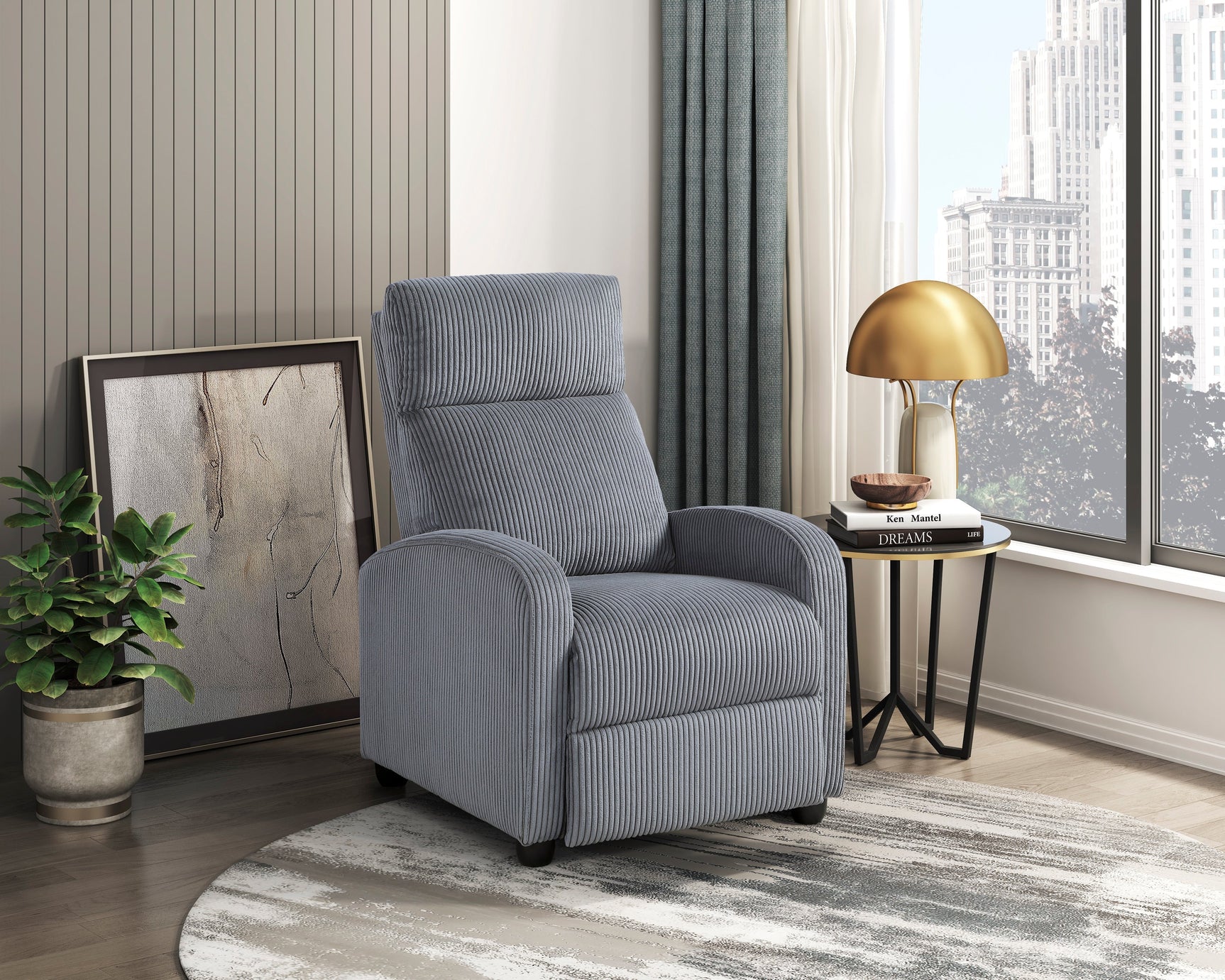 Parsons Dark Gray Reclining Chair - Ornate Home