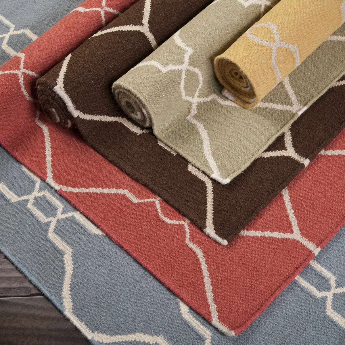Partington Brown Wool Carpet Area Rug - Clearance - Ornate Home