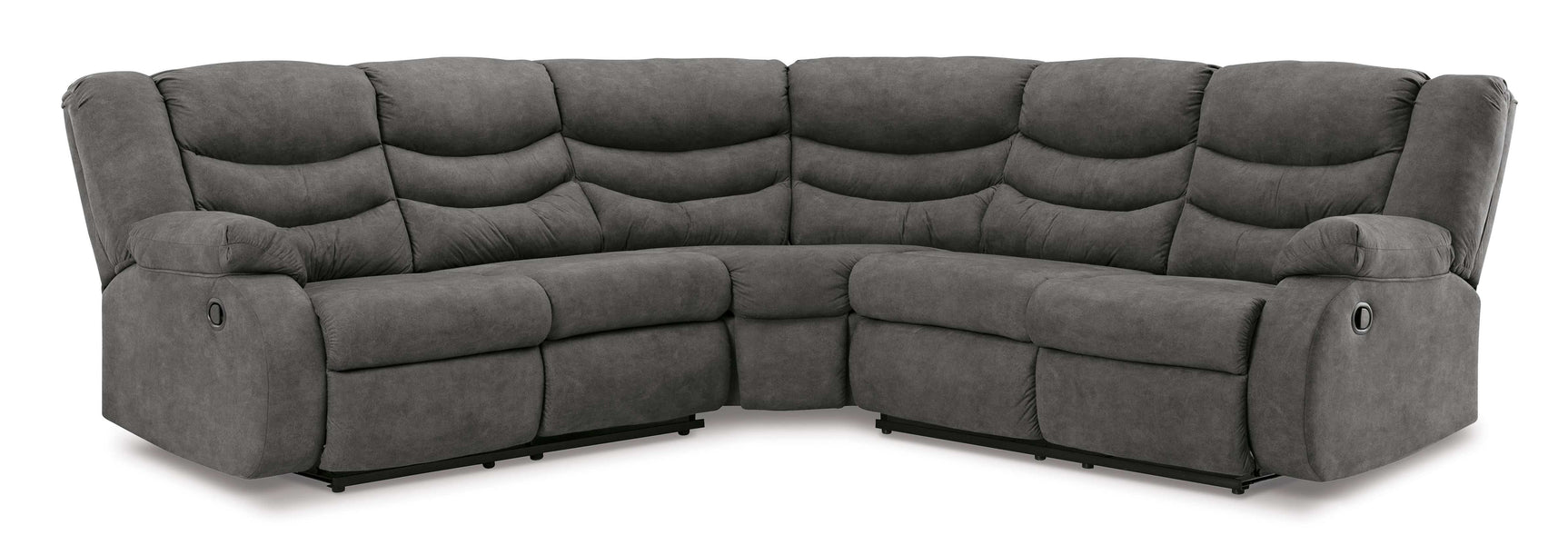 Partymate Slate Manual Reclining Sectional Living Room Set - Ornate Home
