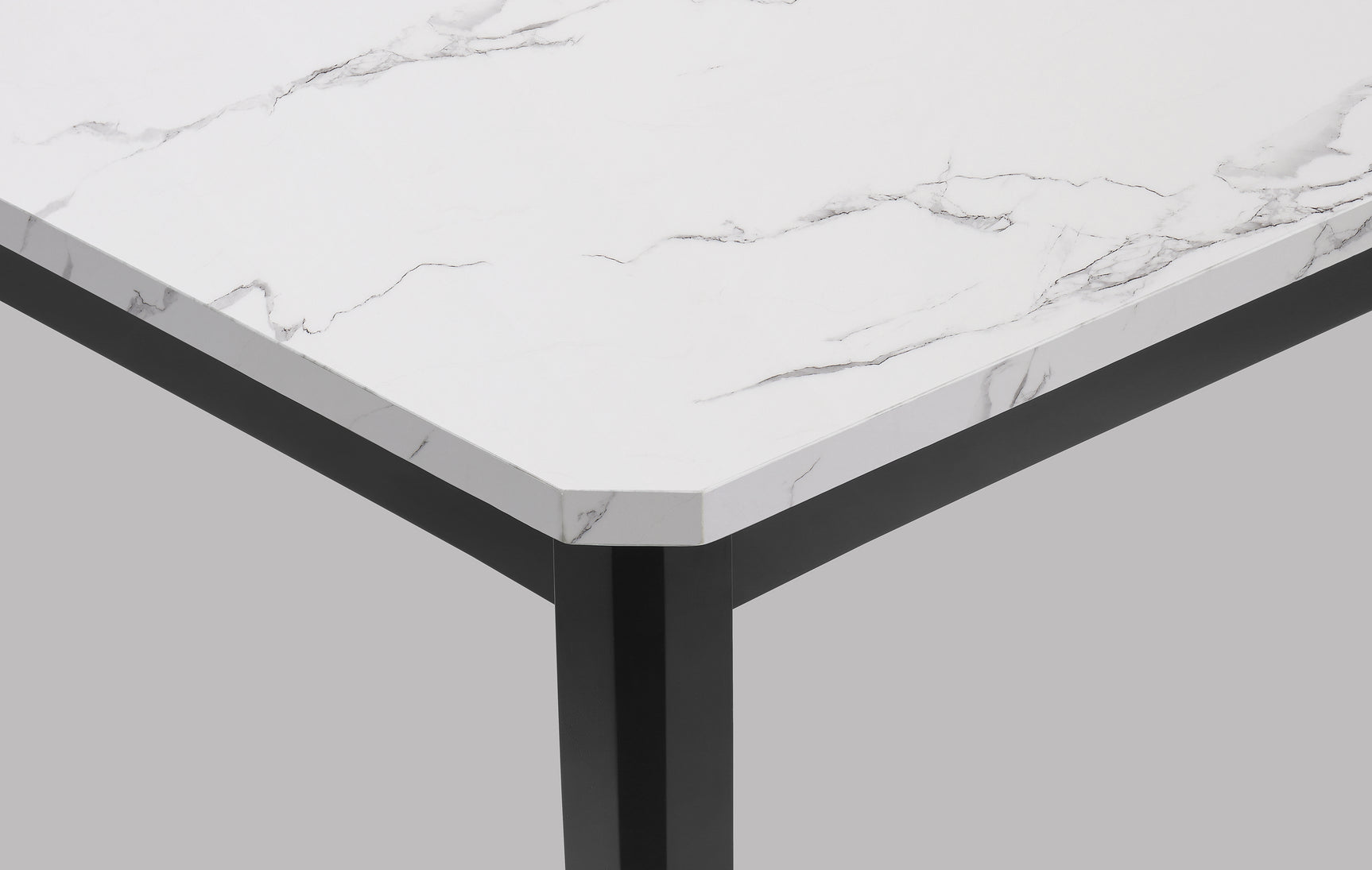 Pascal Gray/Black Faux Marble Top Dining Set - Ornate Home