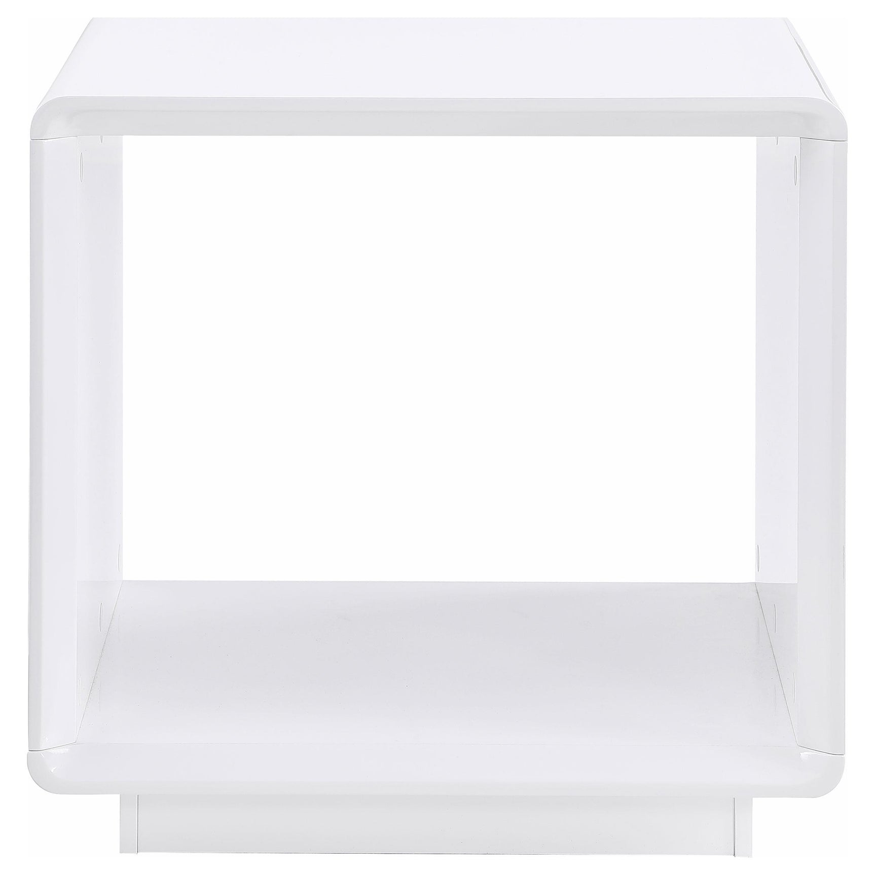 Paseo White High Gloss Square End Side Table - Ornate Home