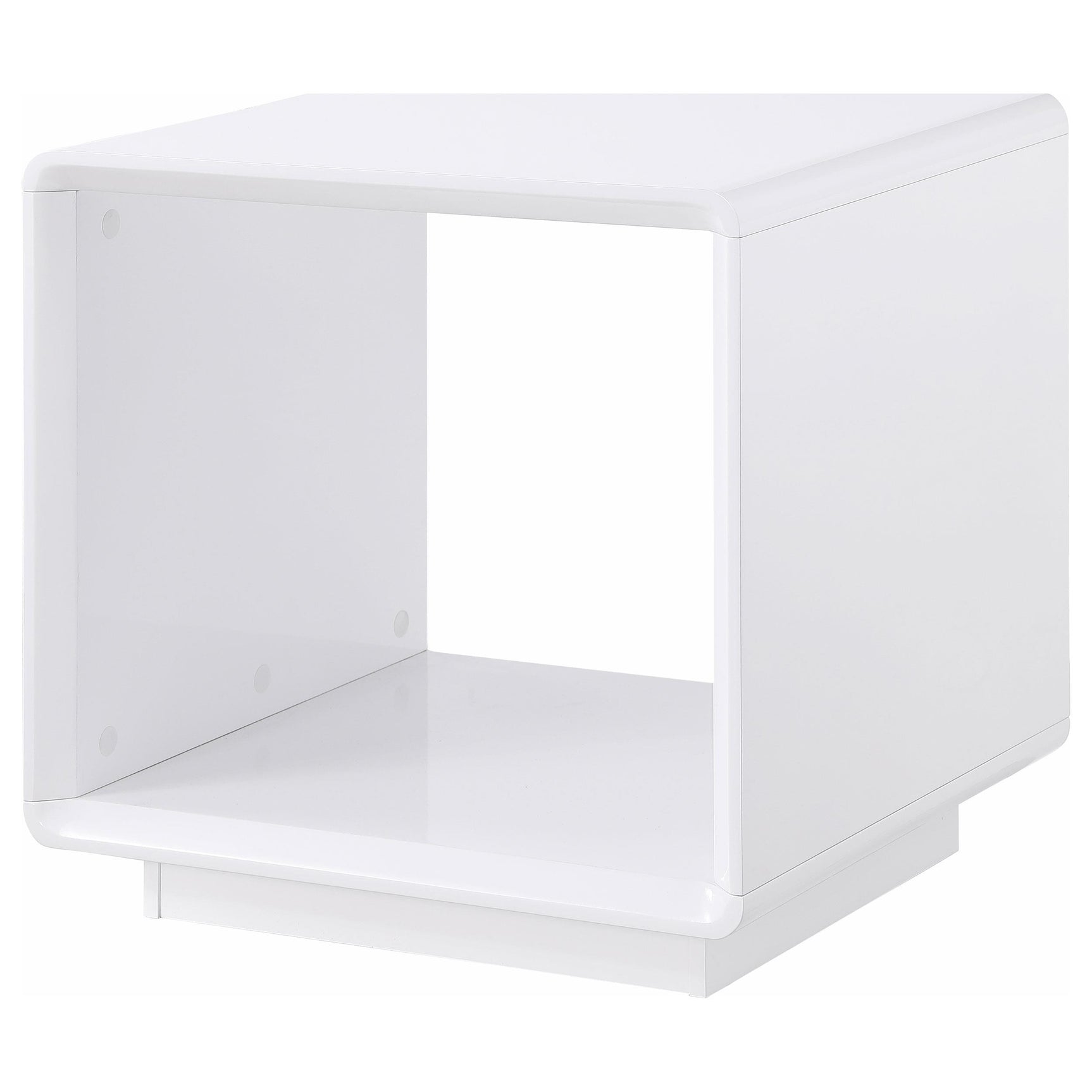 Paseo White High Gloss Square End Side Table - Ornate Home