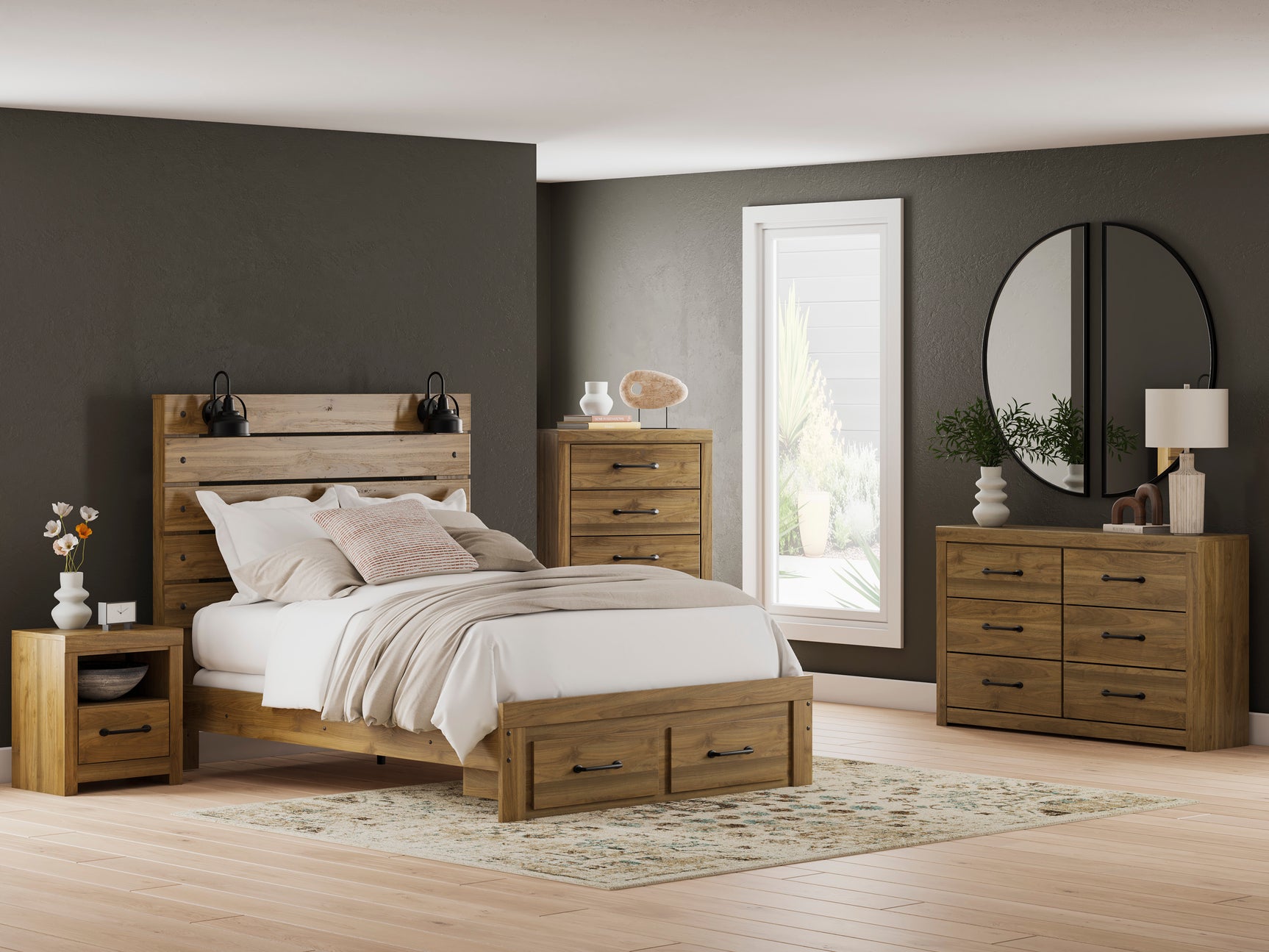 Pasklyn Brown Five Drawer Chest - Ornate Home