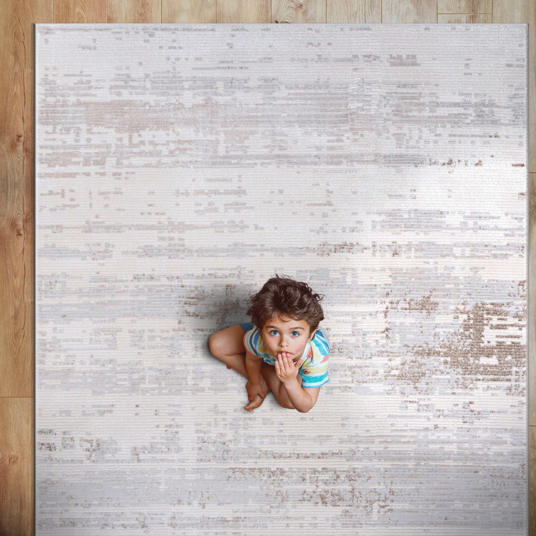 Pastoral Beige/Gray Woven Non-Slip Indoor Area Rug - Ornate Home